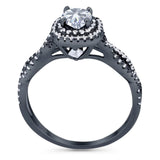 Art Deco Round Natural Stone Twisted Ring