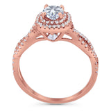 Art Deco Round Natural Stone Twisted Ring