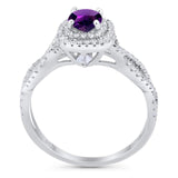 Art Deco Round Natural Stone Twisted Ring
