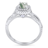 Art Deco Round Natural Stone Twisted Ring