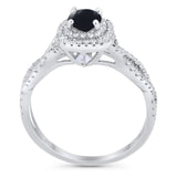 Art Deco Round Natural Stone Twisted Ring