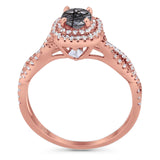 Art Deco Round Natural Stone Twisted Ring