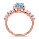 Vintage Style Round Natural Stone Wedding Ring