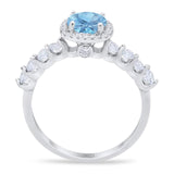 Vintage Style Round Natural Stone Wedding Ring
