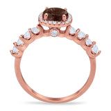 Vintage Style Round Natural Stone Wedding Ring