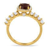 Vintage Style Round Natural Stone Wedding Ring