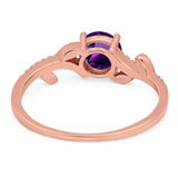 Round Natural Stone Leaf Style Ring