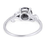 Art Deco Round Natural Stone Leaf Style Ring