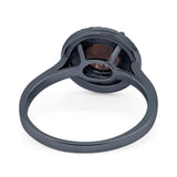 Vintage Style Round Natural Stone Ring
