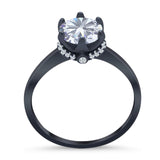 Art Deco Round Natural Stone Halo Ring