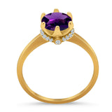 Art Deco Round Natural Stone Halo Ring