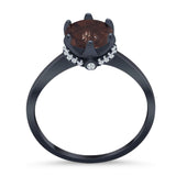 Art Deco Round Natural Stone Halo Ring