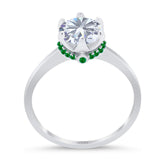 Art Deco Round Natural Stone Halo Ring