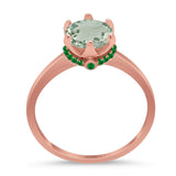 Art Deco Round Natural Stone Halo Ring