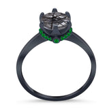 Art Deco Round Natural Stone Halo Ring
