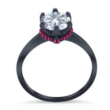 Art Deco Round Natural Stone Halo Ring
