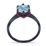 Art Deco Round Natural Stone Halo Ring