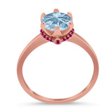 Art Deco Round Natural Stone Halo Ring