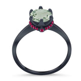 Art Deco Round Natural Stone Halo Ring