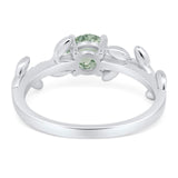 Round Natural Stone Leaf Style Ring