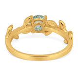Round Natural Stone Leaf Style Ring