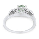 Art Deco Round Natural Stone Leaf Style Ring