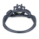 Art Deco Round Natural Stone Beaded Ring
