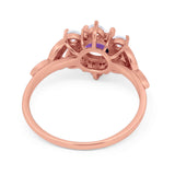 Flower Trillium Round Natural Stone Ring