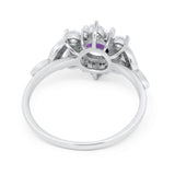 Flower Trillium Round Natural Stone Ring