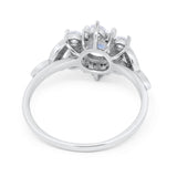 Flower Trillium Round Natural Stone Ring