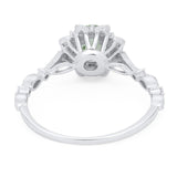 Art Deco Round Natural Stone Flower Ring