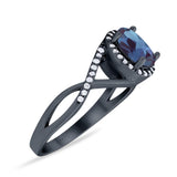 Art Deco Oval Natural Stone Infinity Ring