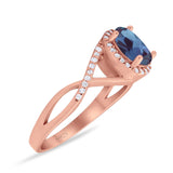 Art Deco Oval Natural Stone Infinity Ring