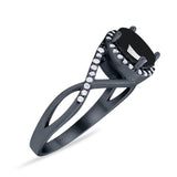 Art Deco Oval Natural Stone Infinity Ring