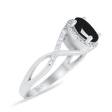 Art Deco Oval Natural Stone Infinity Ring