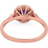 Art Deco Round Natural Stone Flower Ring