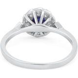 Art Deco Round Natural Stone Flower Ring