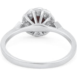 Art Deco Round Natural Stone Flower Ring
