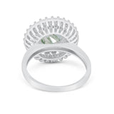 Vintage Style Round Natural Stone Cocktail Ring
