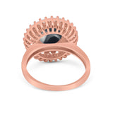 Vintage Style Round Natural Stone Cocktail Ring