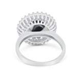 Vintage Style Round Natural Stone Cocktail Ring