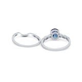 Two Piece Oval Solitaire Ring 