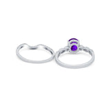 Two Piece Oval Solitaire Ring 