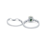 Two Piece Oval Solitaire Ring 
