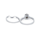 Two Piece Oval Solitaire Ring 