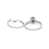 Two Piece Oval Solitaire Ring 