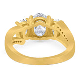 Art Deco Oval Natural Stone Trio Ring