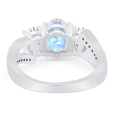 Art Deco Oval Natural Stone Trio Ring