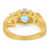 Art Deco Oval Natural Stone Trio Ring