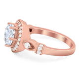 Art Deco Round Natural Stone Wedding Ring